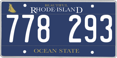 RI license plate 778293