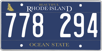 RI license plate 778294