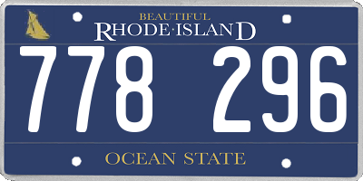 RI license plate 778296