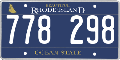 RI license plate 778298