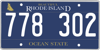 RI license plate 778302