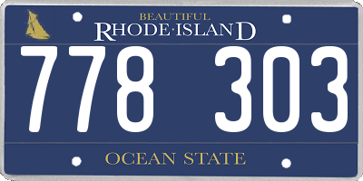 RI license plate 778303