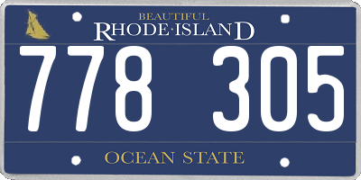 RI license plate 778305