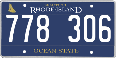 RI license plate 778306