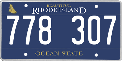 RI license plate 778307