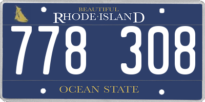 RI license plate 778308