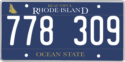 RI license plate 778309
