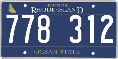 RI license plate 778312