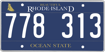 RI license plate 778313
