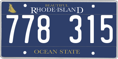 RI license plate 778315
