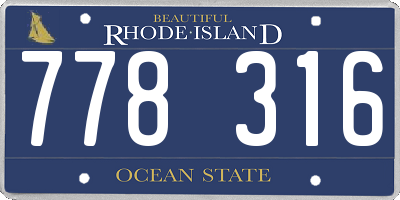 RI license plate 778316