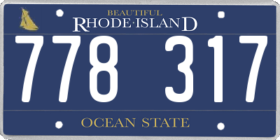 RI license plate 778317