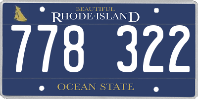 RI license plate 778322