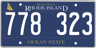 RI license plate 778323