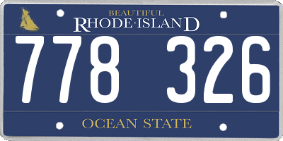 RI license plate 778326