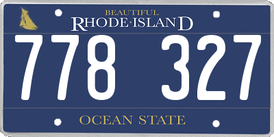 RI license plate 778327