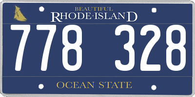 RI license plate 778328
