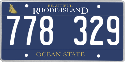 RI license plate 778329