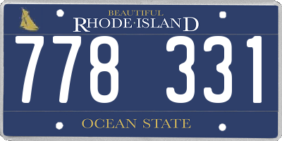 RI license plate 778331