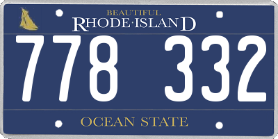 RI license plate 778332