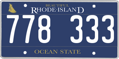 RI license plate 778333