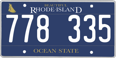 RI license plate 778335