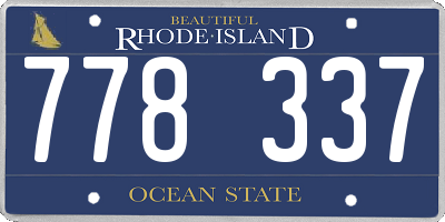 RI license plate 778337