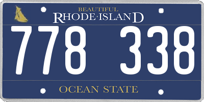 RI license plate 778338