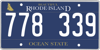 RI license plate 778339