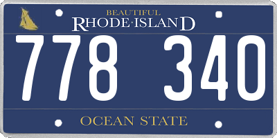 RI license plate 778340