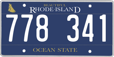 RI license plate 778341