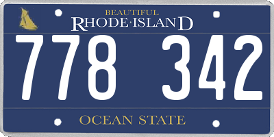 RI license plate 778342