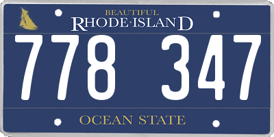 RI license plate 778347
