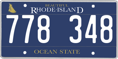 RI license plate 778348