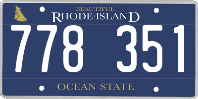 RI license plate 778351