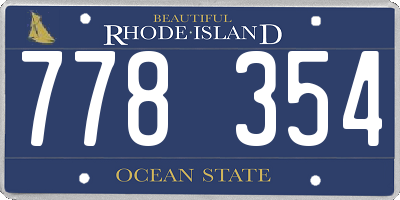 RI license plate 778354