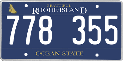 RI license plate 778355
