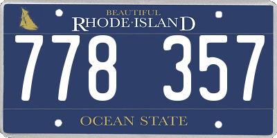 RI license plate 778357