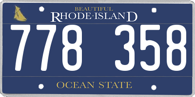 RI license plate 778358