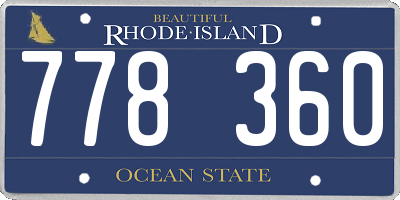 RI license plate 778360