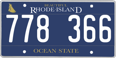 RI license plate 778366