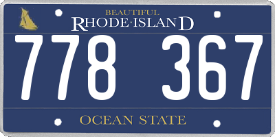 RI license plate 778367