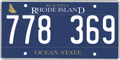 RI license plate 778369