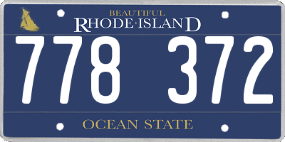 RI license plate 778372