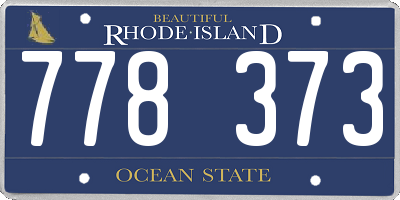 RI license plate 778373