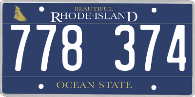 RI license plate 778374