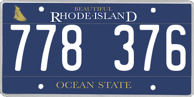 RI license plate 778376