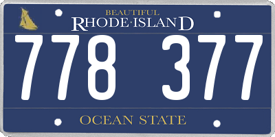 RI license plate 778377