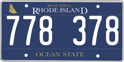 RI license plate 778378
