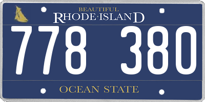 RI license plate 778380